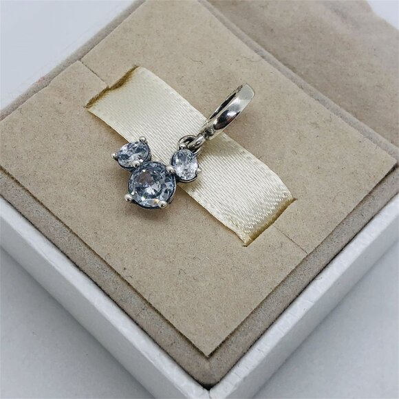 🧜🏾♀️🎀Pandora Disney Mickey Mouse Sparkling Head Silhouette Dangle Charm - Picture 2 of 5